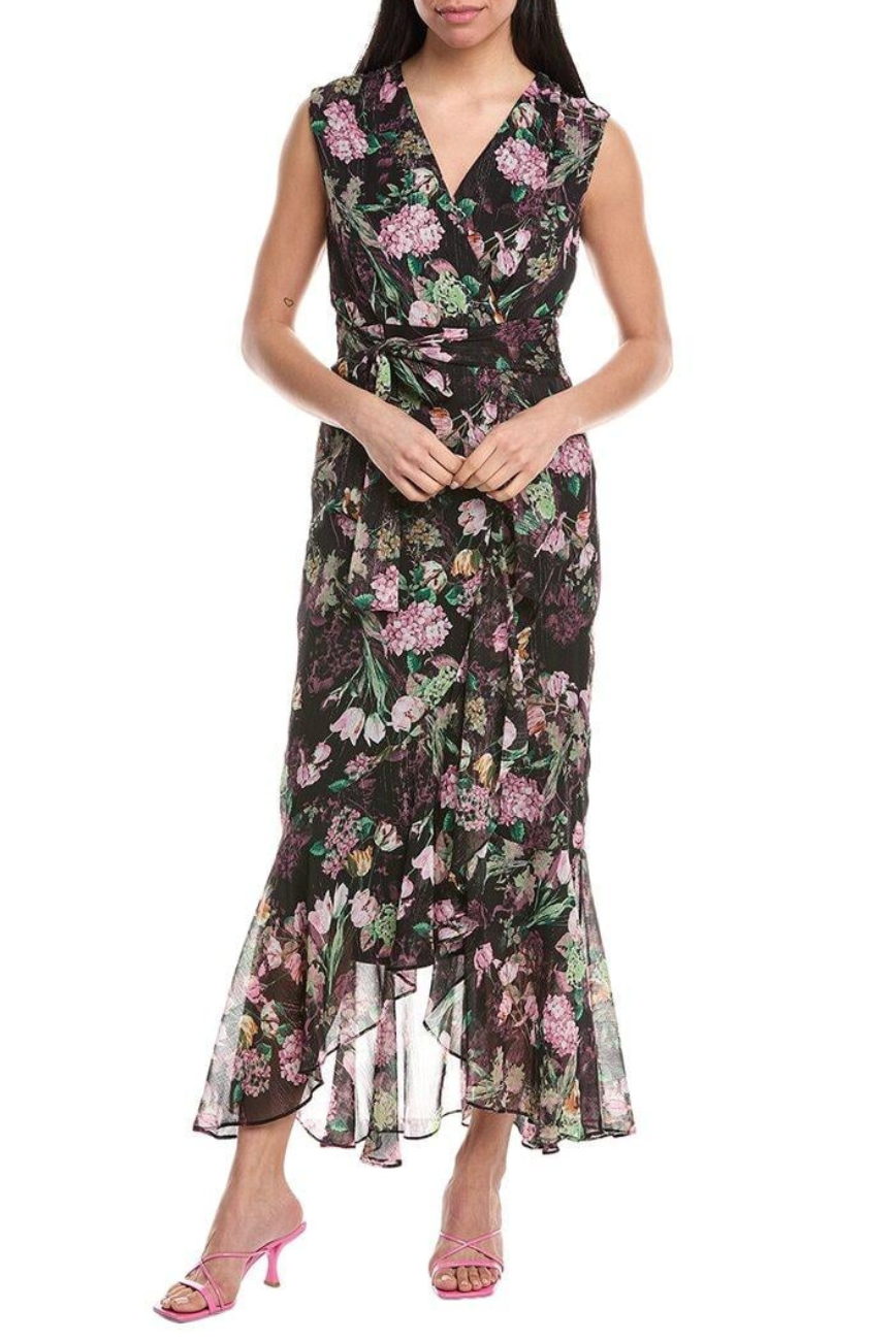 Faux Wrap Ruffle Dress