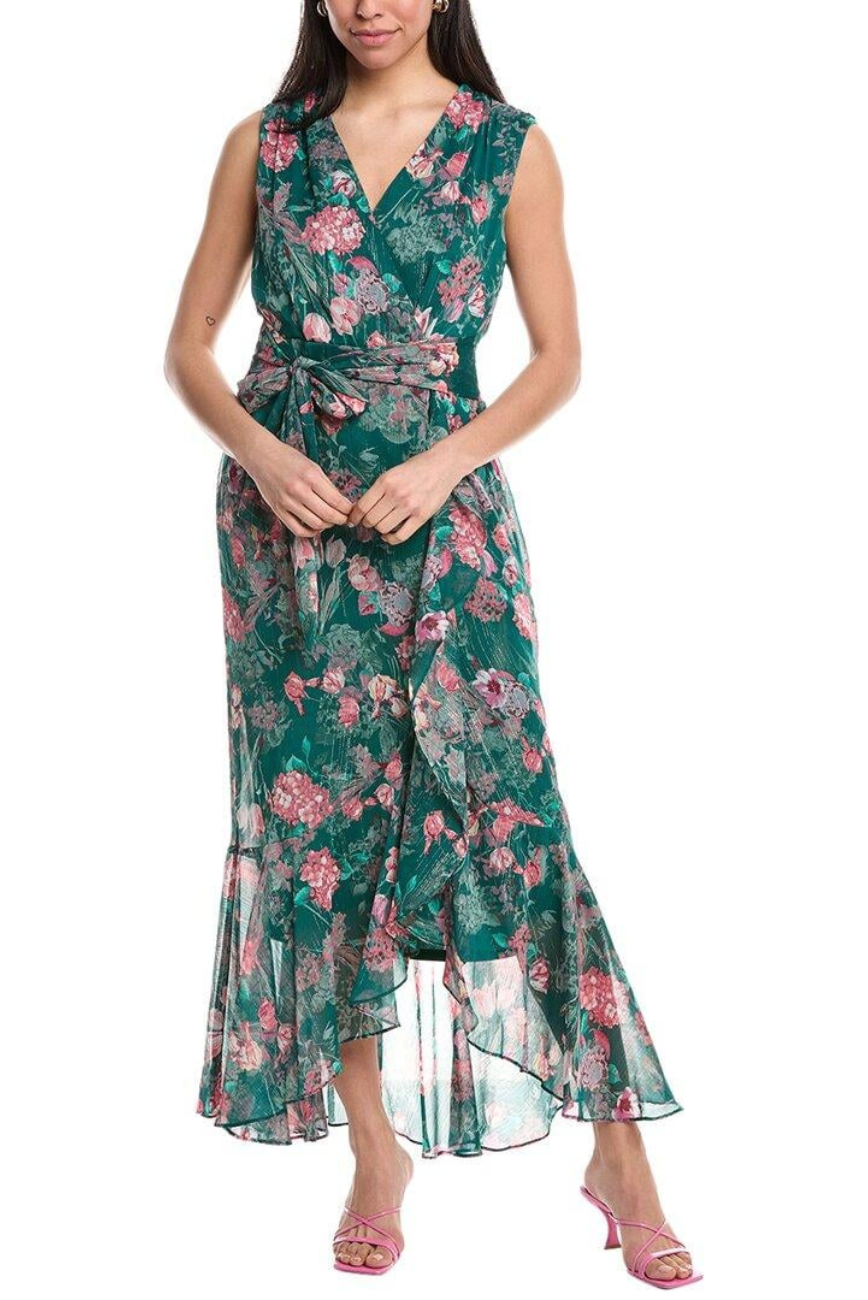 Faux Wrap Ruffle Dress