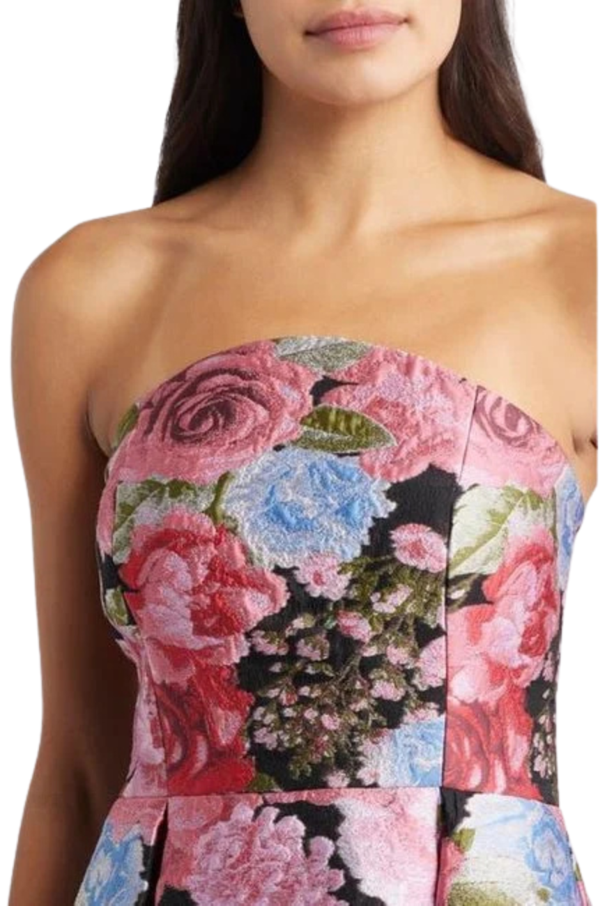 Strapless Jacquard Midi