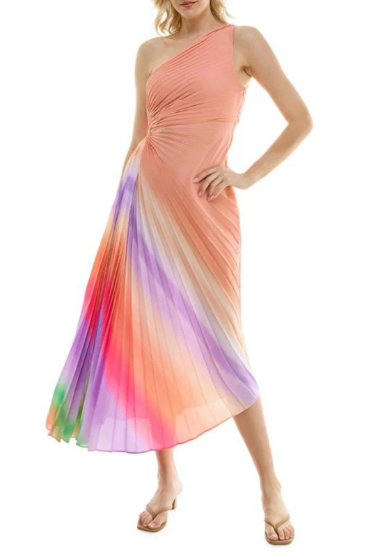 One Shoulder Cutout Midi Dress