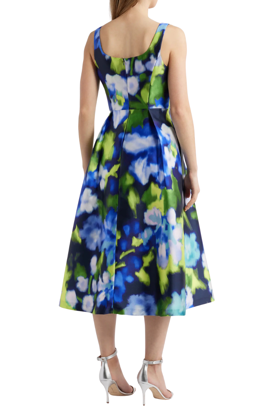 Square Neck Floral Midi