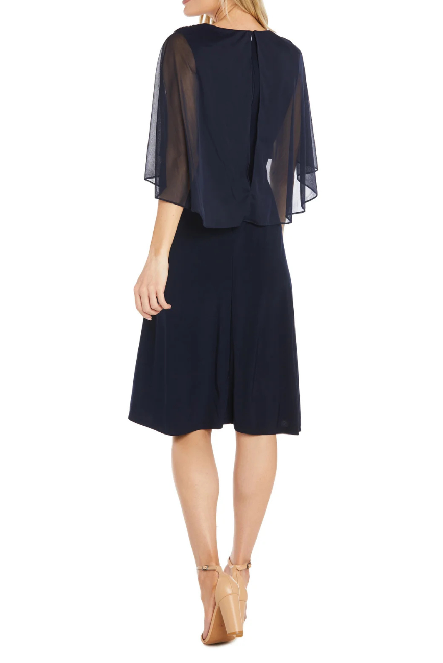 Capelet V Neck Dress