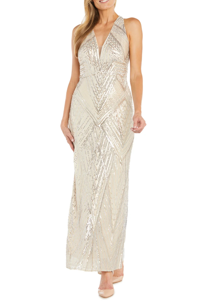 Sequin Geometric Gown