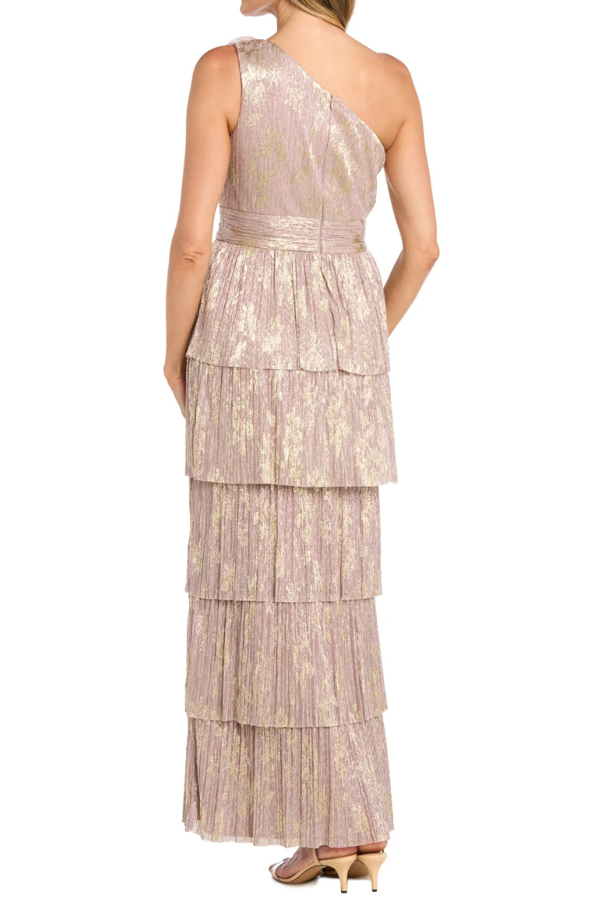 One Shoulder Tiered Gown