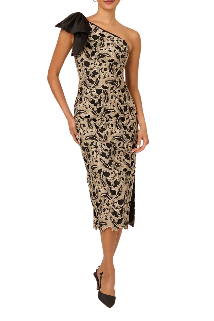 Metallic Leaf Dress