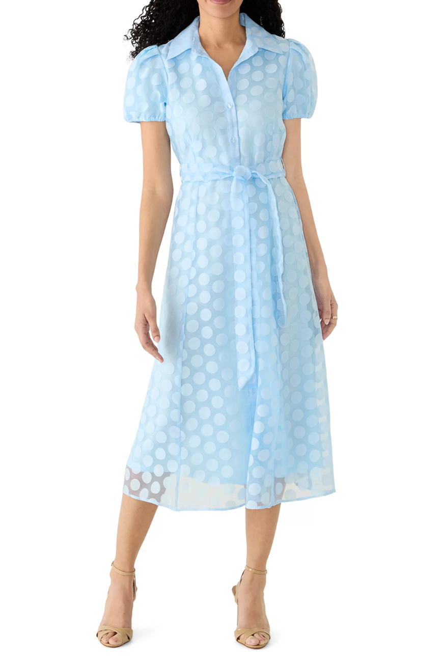 Puff Sleeve Polka Dress
