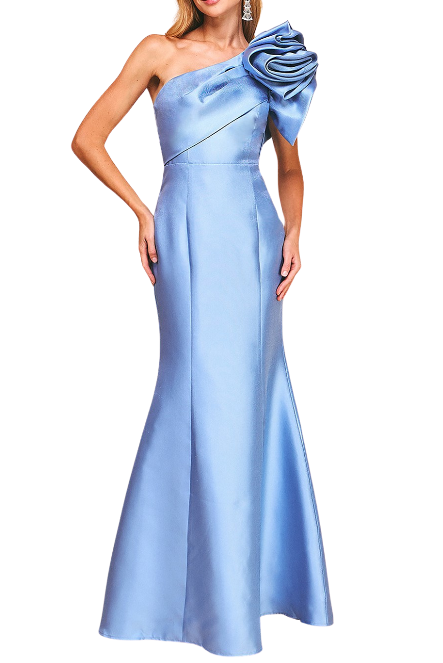 One Shoulder Flower Gown