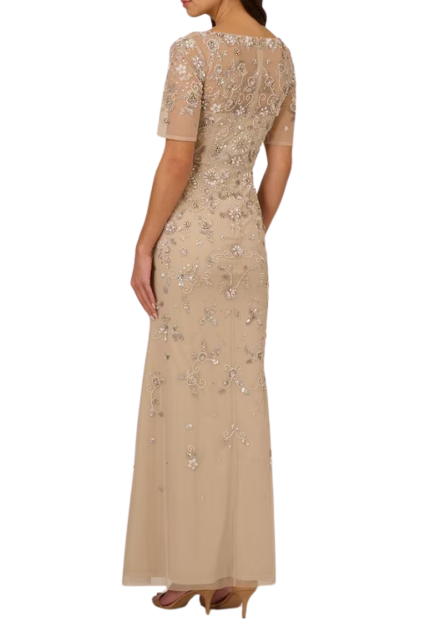 3D Floral Beaded Gown