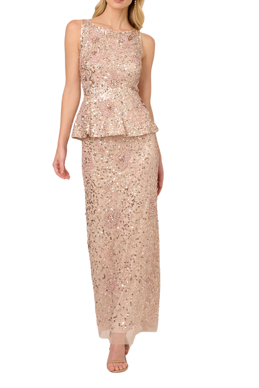 Sleeveless Peplum Gown