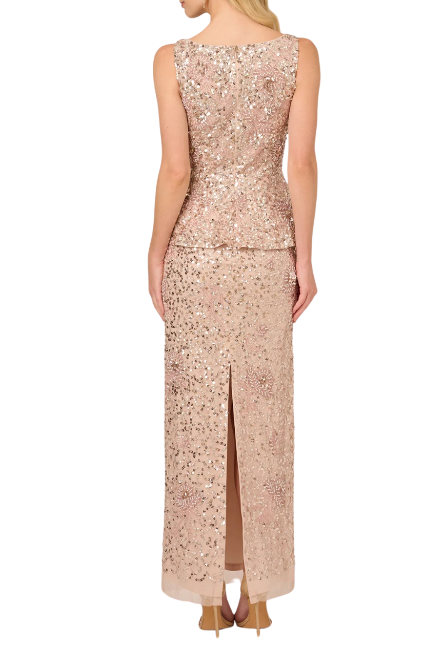 Sleeveless Peplum Gown