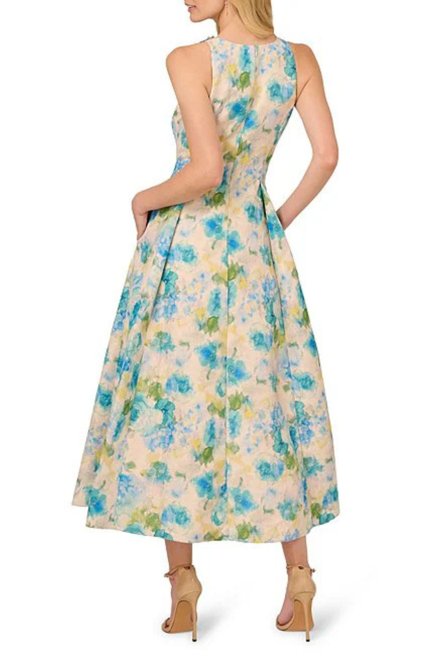 Rosette Jacquard Ankle Dress