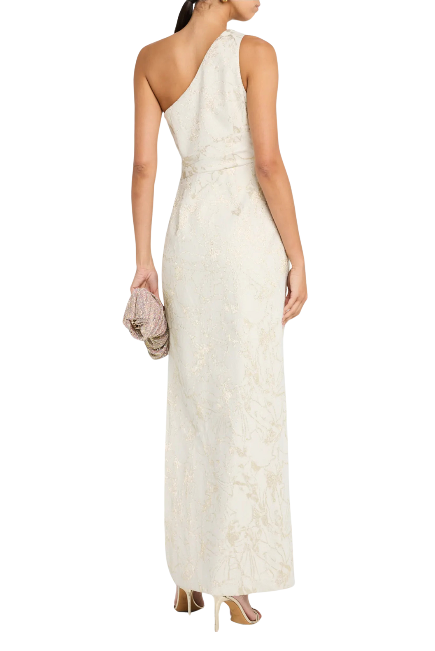 Jacquard One Shoulder Gown
