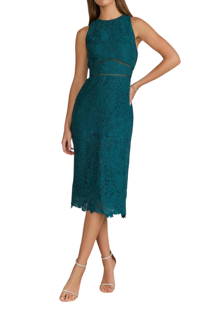 Sleeveless Lace Midi Dress