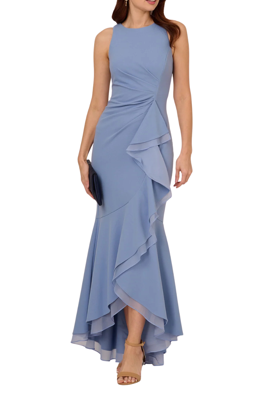 Ruffle High Low Gown