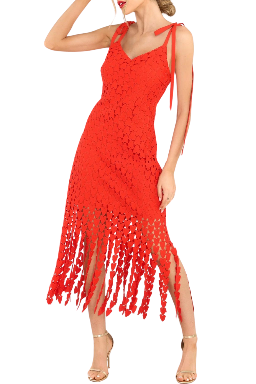 Heart Lace Midi Dress