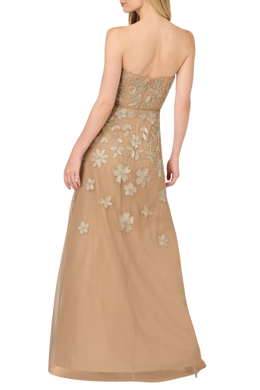 Strapless Beaded Gown