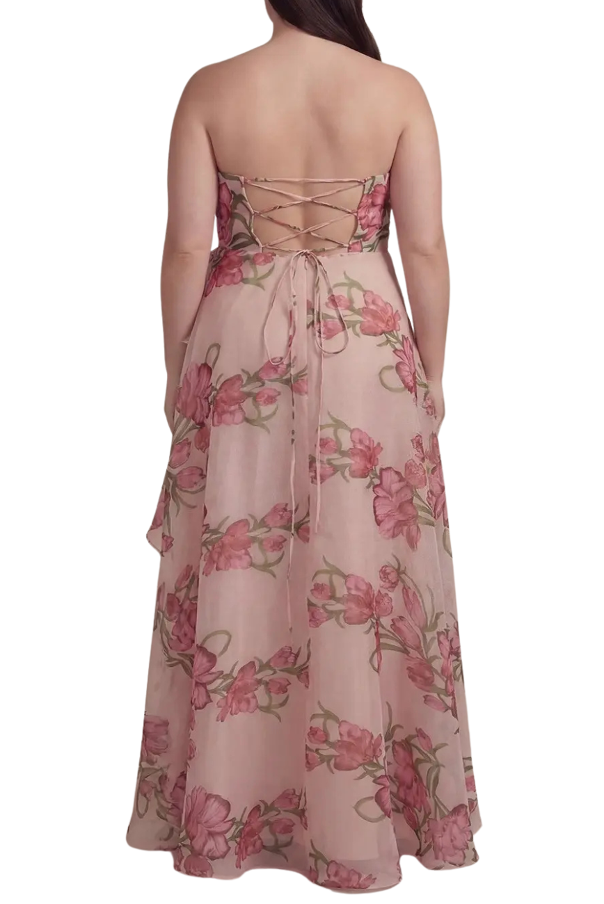 Floral Strapless Gown