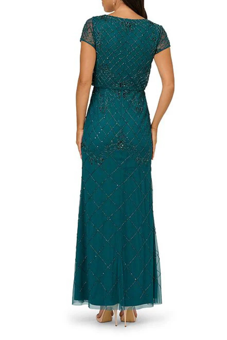 Beaded Blouson Gown