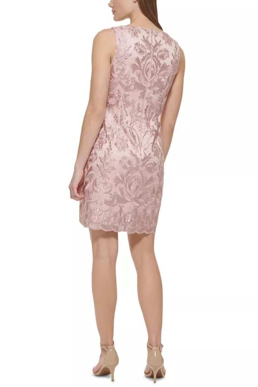 Embroidered Mesh Dress