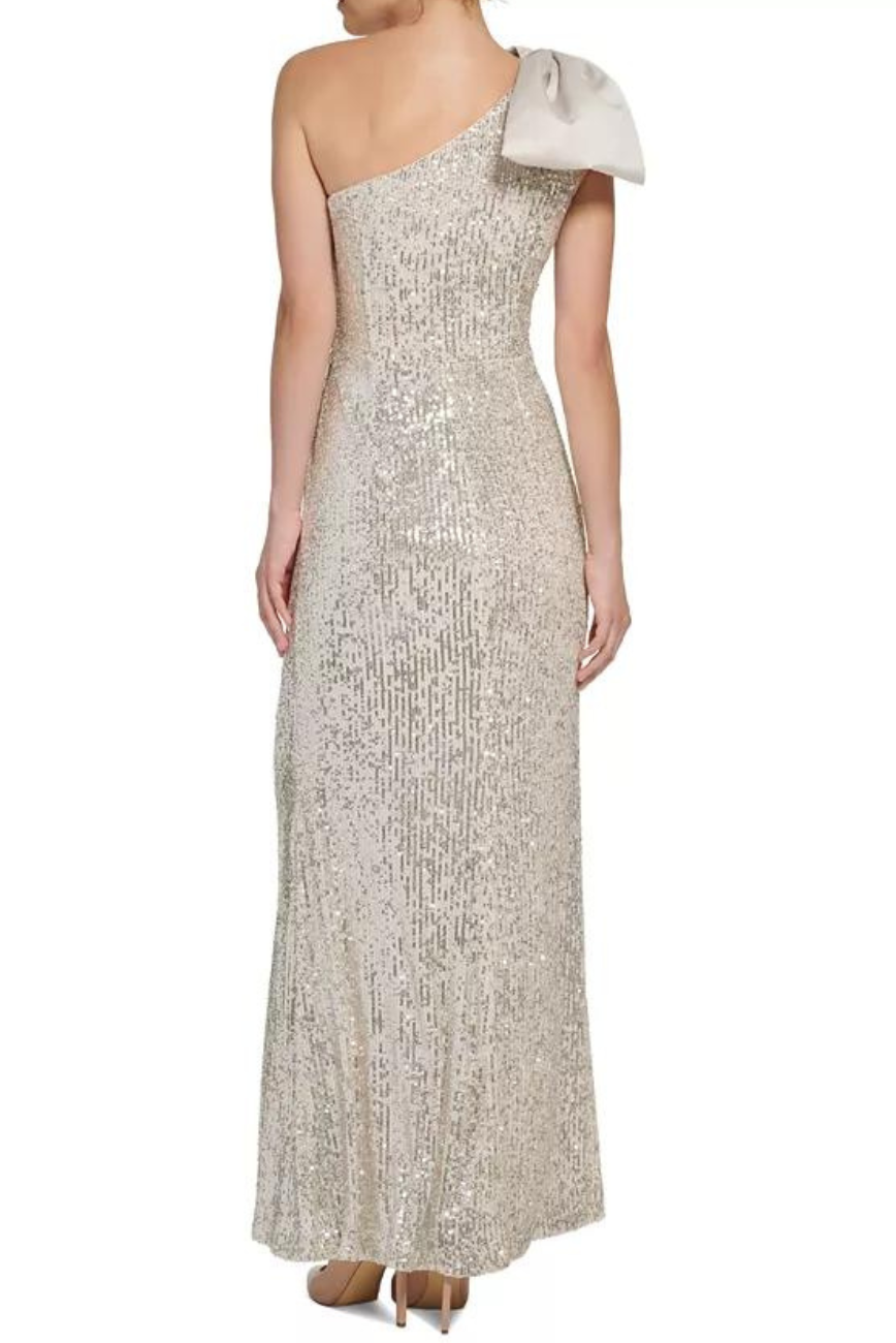 One Shoulder Sequin Gown