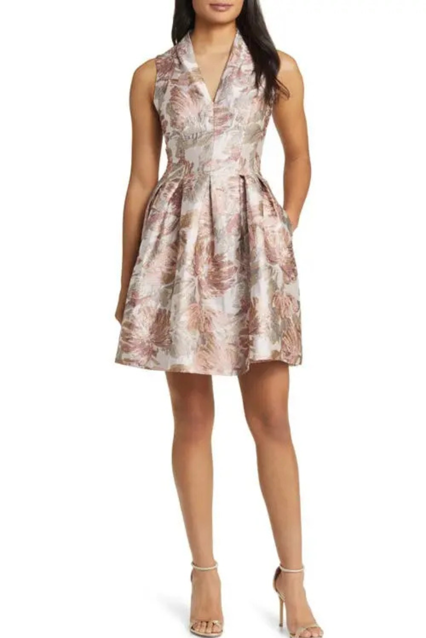 Floral Jacquard Dress