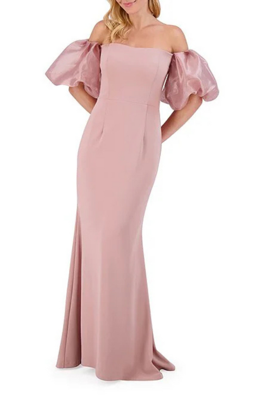 Organza Puff Sleeve Gown