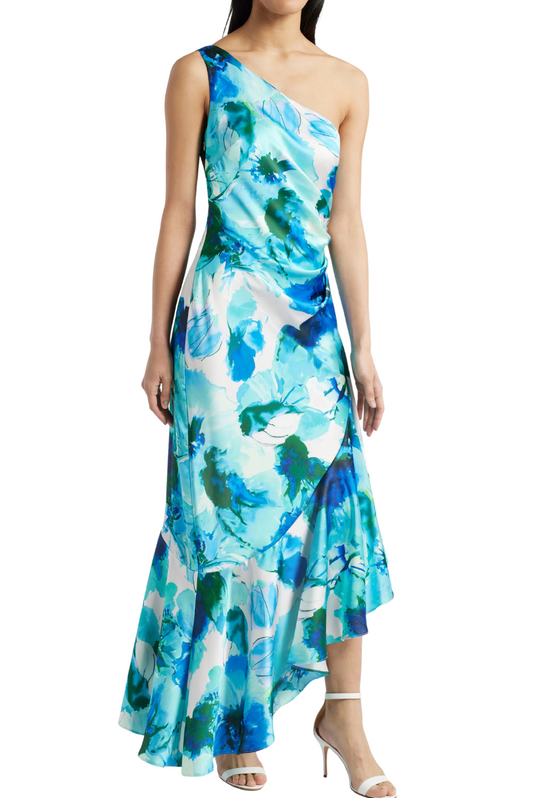 One Shoulder Ruched Maxi