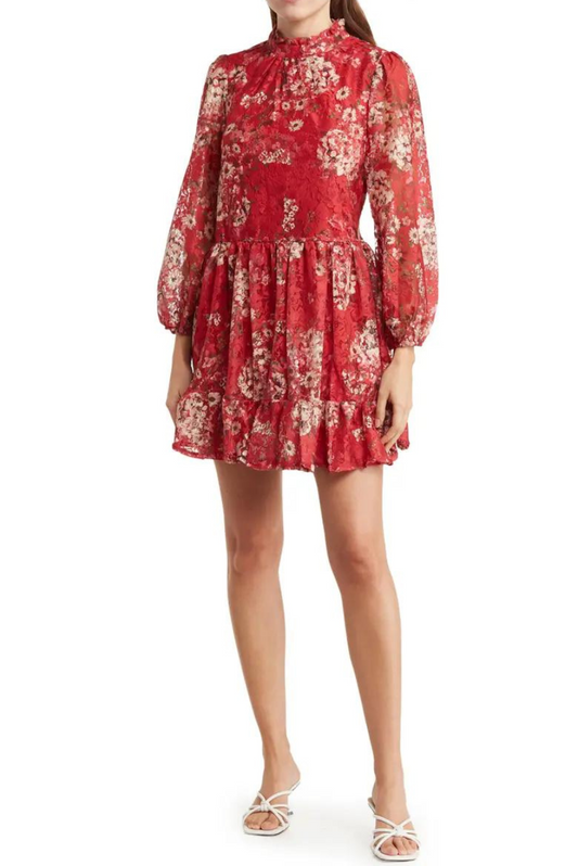 Floral Print Babydoll Dress