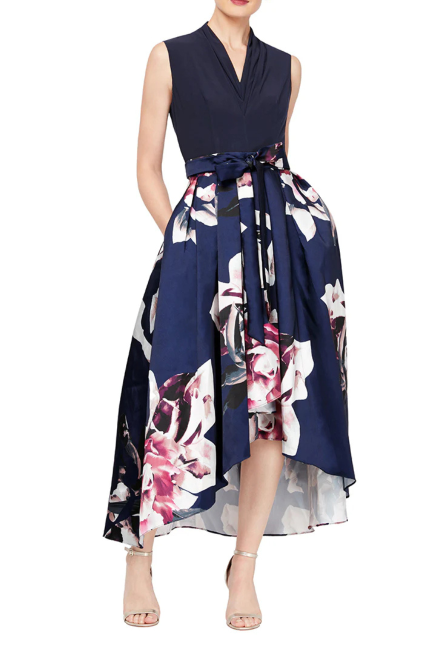 Mikado High Low Dress