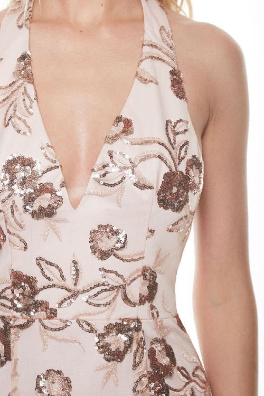Floral Sequin Gown