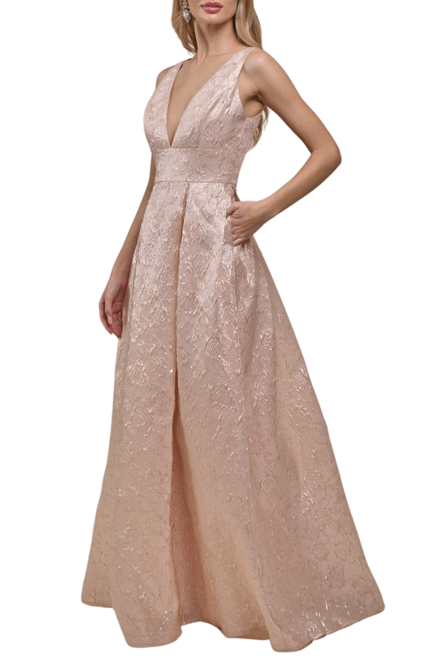 Metallic Floral Ballgown