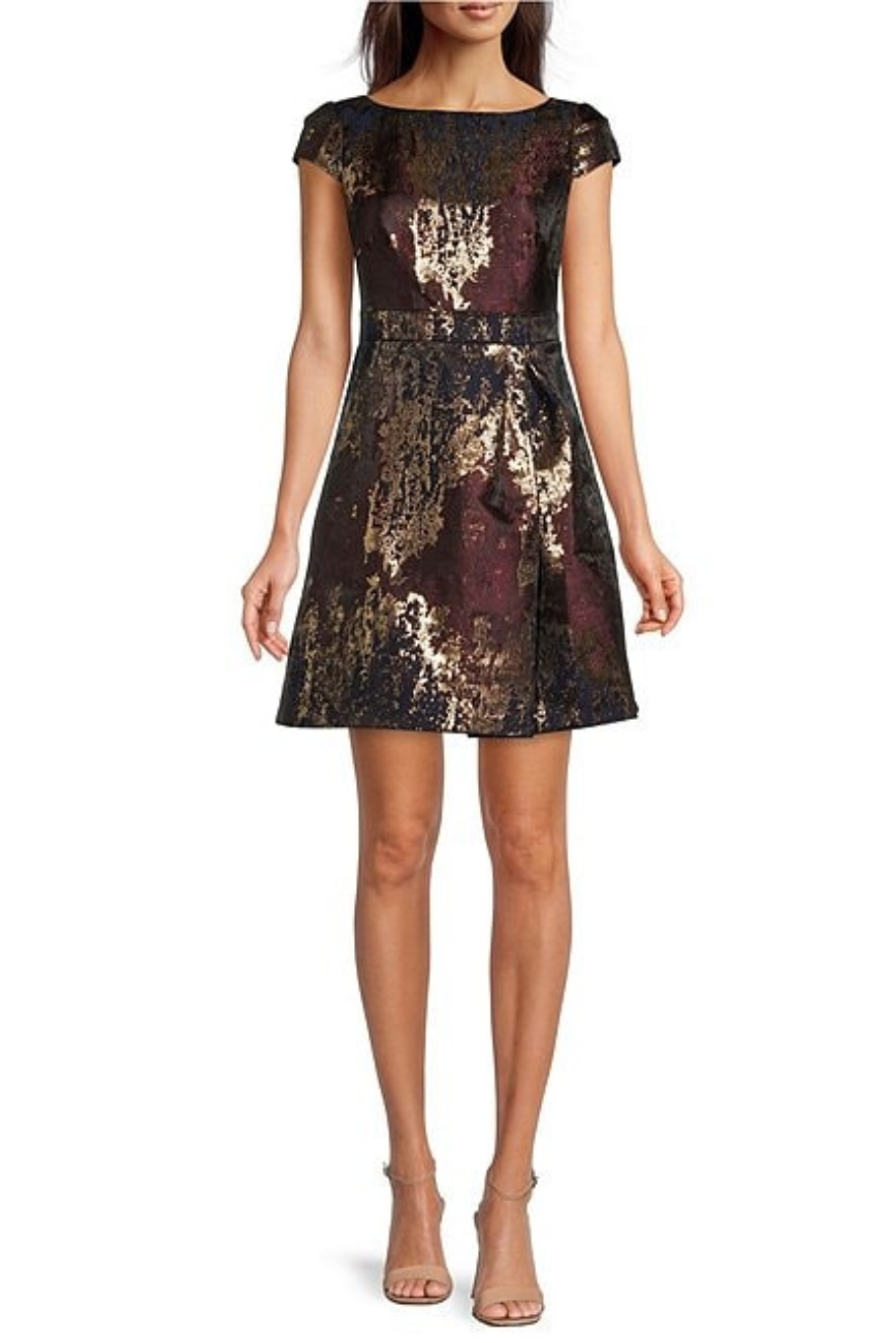 Jacquard Fit and Flare Dress