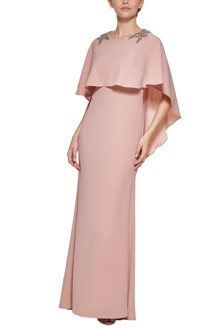 Embellished Capelet Gown