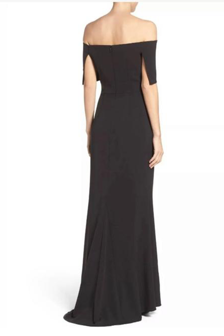 Off-Shoulder Popover Gown