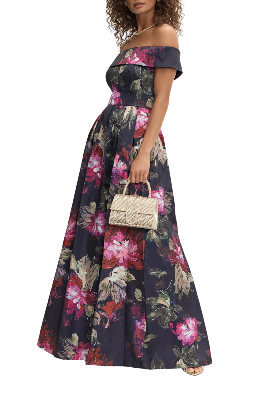 Floral Off Shoulder Gown