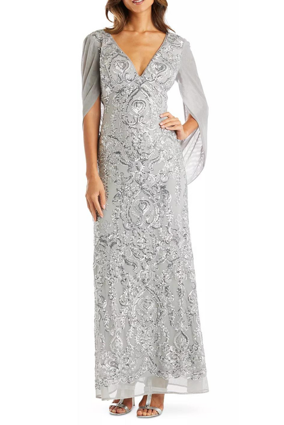 Lace Sheer Wrap Around Gown