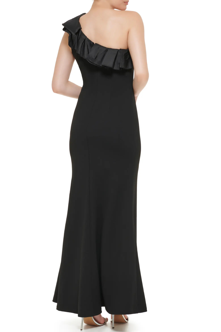 One Sided Ruffle Gown
