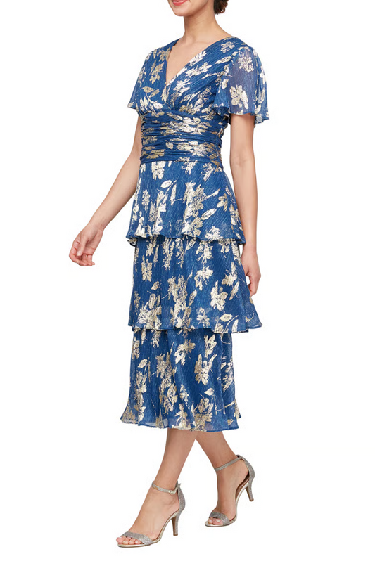 Flutter Sleeve Midi Dress