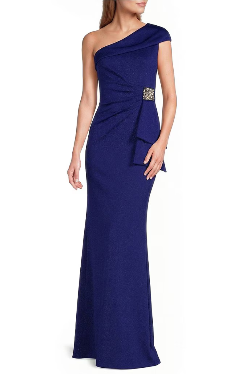 One Shoulder Ruched Gown