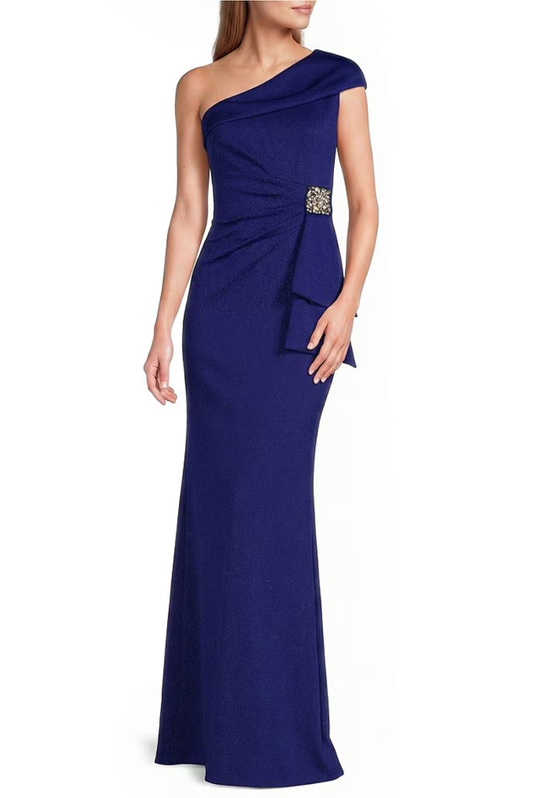 One Shoulder Ruched Gown