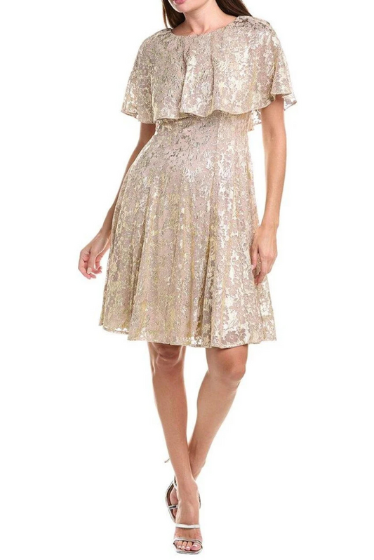 Cape Foil Dress