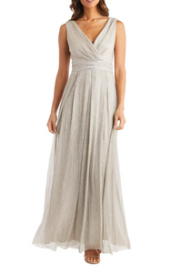 Crinkled Pleated Gown