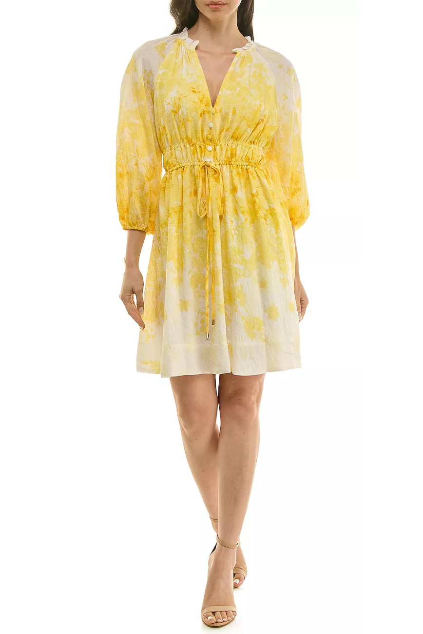3/4 Sleeve Printed Dress