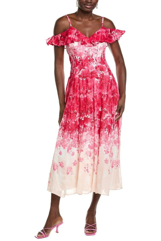 Floral Spag Strap Midi