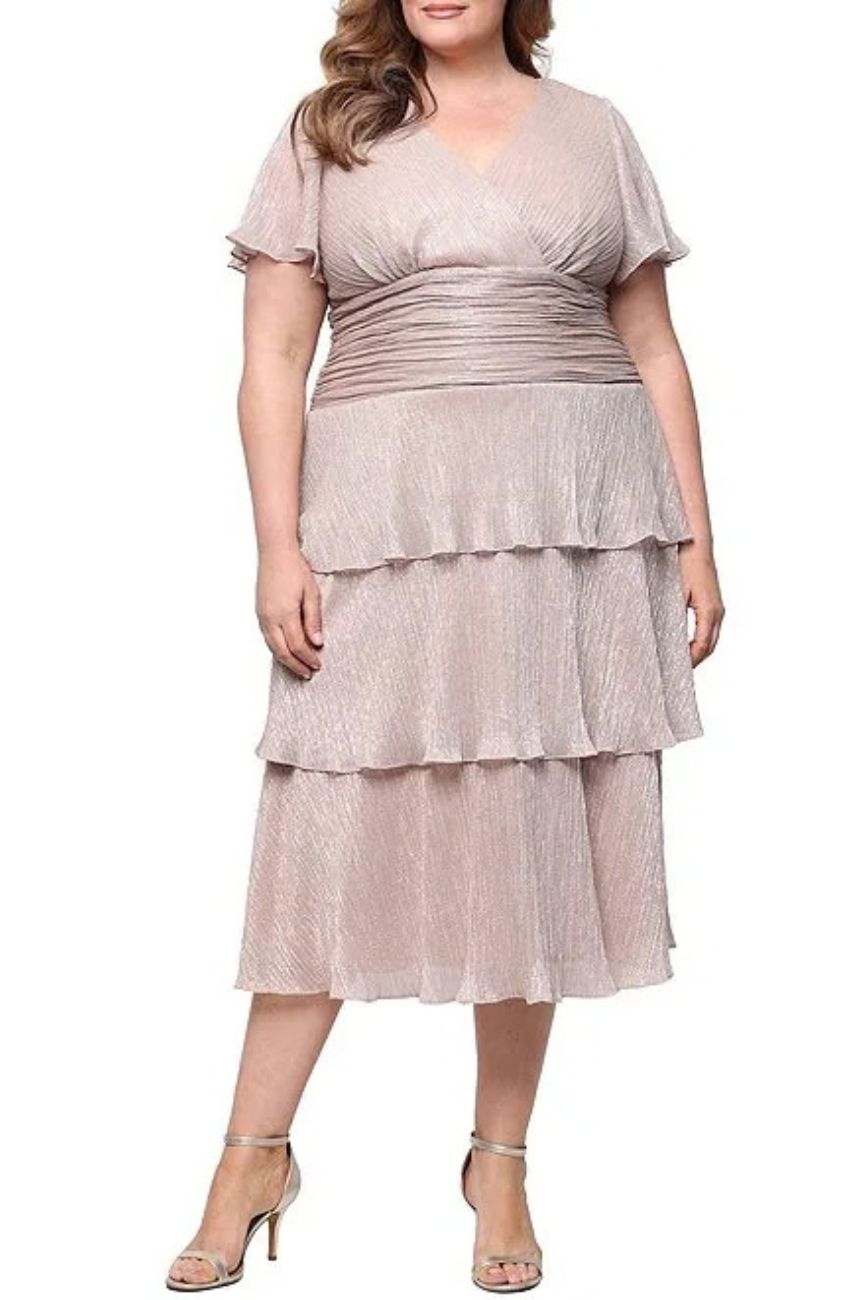 Tiered Foil Dress