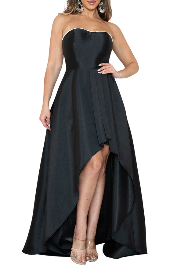 Strapless Hi Low Gown