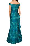 Ruffle Jacquard Mermaid Gown