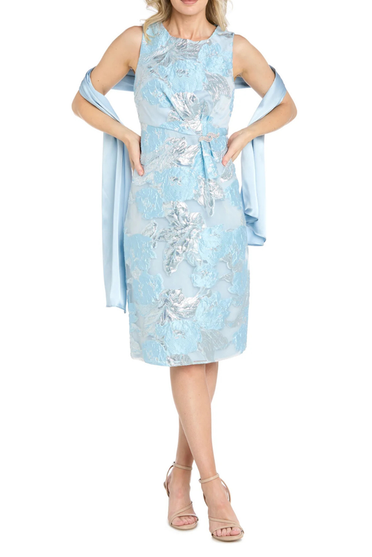 Embroidered Sheath Dress