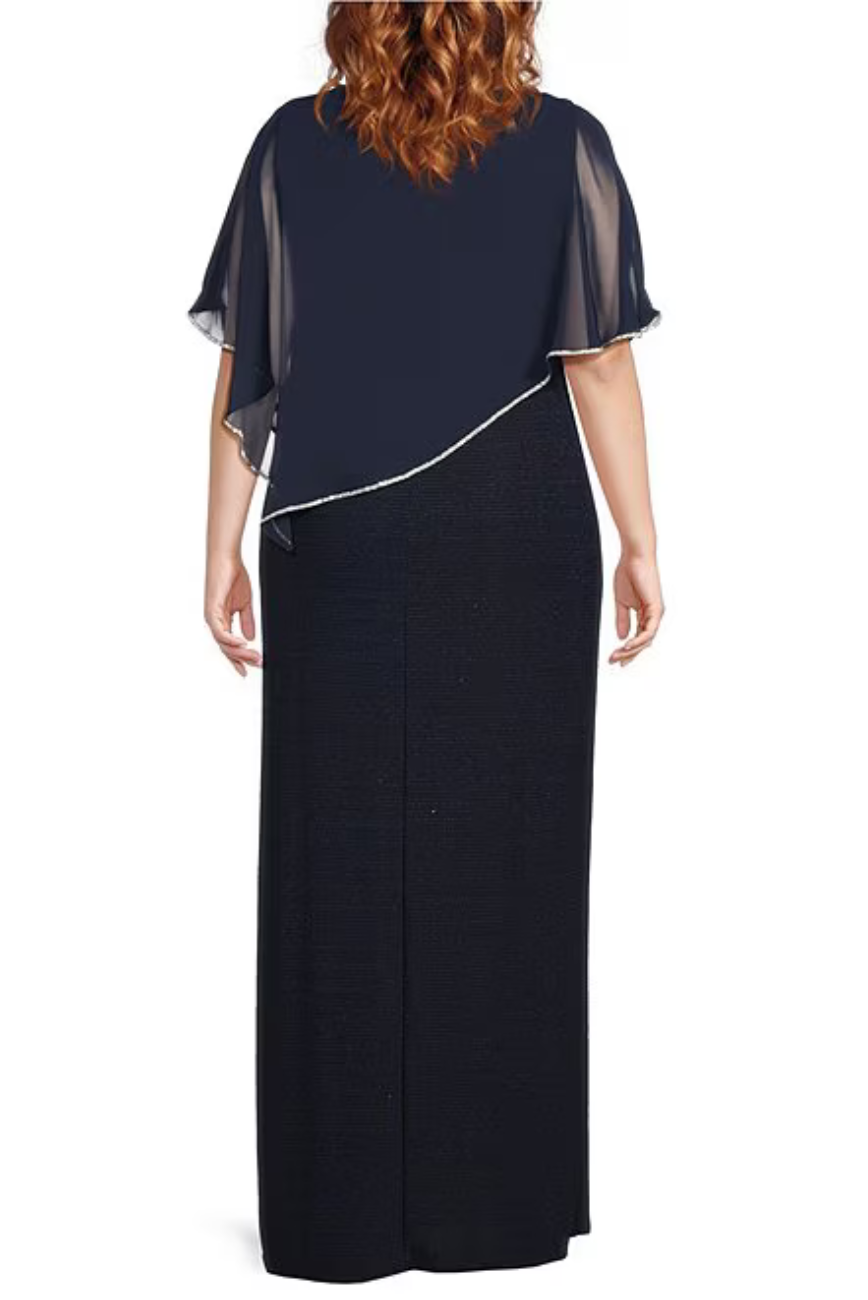 Rhinestone Poncho Gown