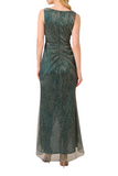 Metallic Mesh Cascade Gown